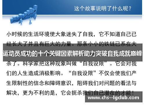 运动员成功的十个关键因素解析助力突破自我成就巅峰